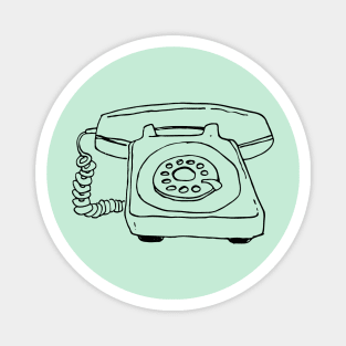 Sketchy Old Retro Rotary Phone Magnet